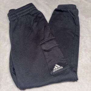 adidas Black Kids Cargo Joggers with Logo